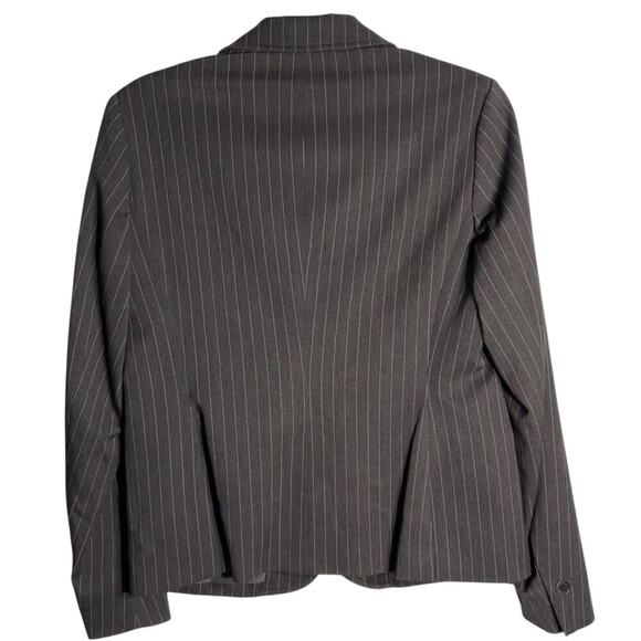 NWT Anne Klein Executive Collection Pinstripe Blazer Jacket Charcoal Size 4 - Picture 3 of 9
